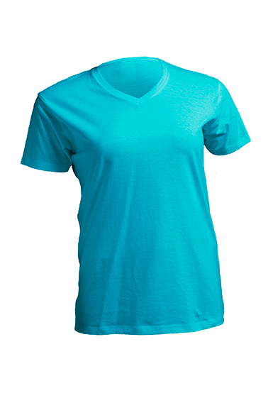 CURVES V-NECK ( JHK T-SHIRT ) turchese